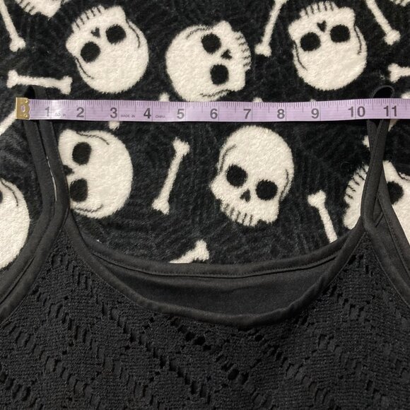 ACCOMPLICE Black crochet sleeveless a-line mini dress ~ Goth XS SMALL sundress - Picture 12 of 13